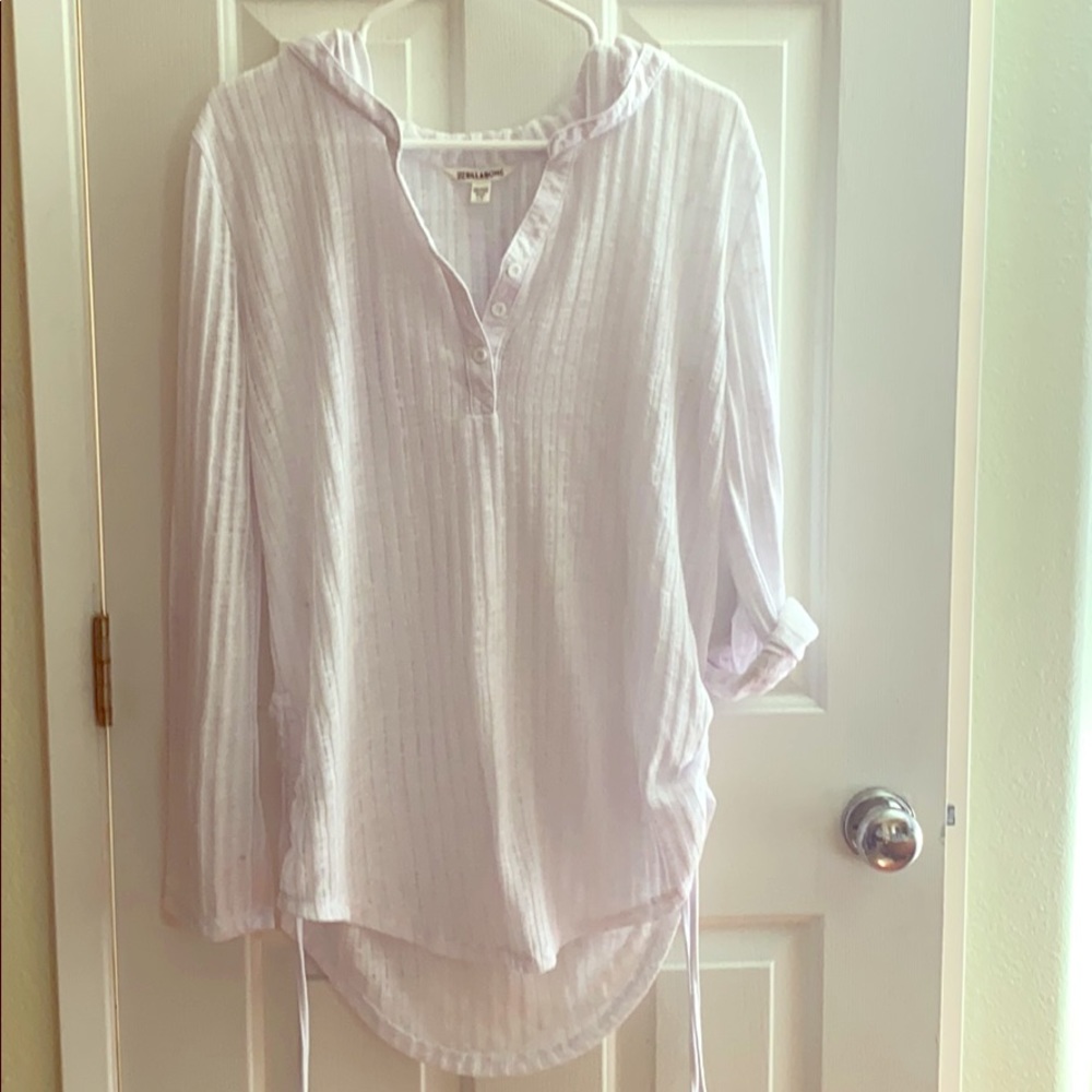 Large white billabong bathing suit coverup.